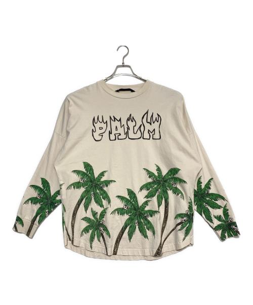 Palm Angels（パーム エンジェルス）Palm Angels (パーム エンジェルス) Skull Printed Crewneck T-Shirt ベージュ サイズ:XLの古着・服飾アイテム