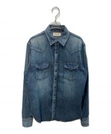 Saint Laurent Paris（サンローランパリ）の古着「デニムウエスタンシャツ　498101 Y880L」｜インディゴ