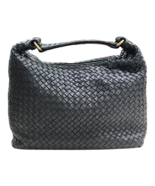 BOTTEGA VENETA（ボッテガベネタ）BOTTEGA VENETA (ボッテガベネタ) イントレチャート セミショルダーバッグ ブラックの古着・服飾アイテム
