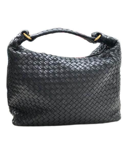 BOTTEGA VENETA（ボッテガベネタ）BOTTEGA VENETA (ボッテガベネタ) イントレチャート セミショルダーバッグ ブラックの古着・服飾アイテム