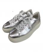 ECCOエコー）の古着「レザースニーカー」｜シルバー