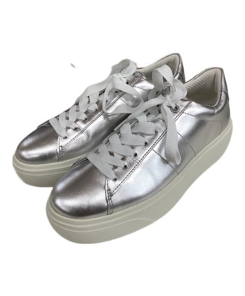 ECCO（エコー）ECCO (エコー) レザースニーカー シルバー サイズ:38の古着・服飾アイテム