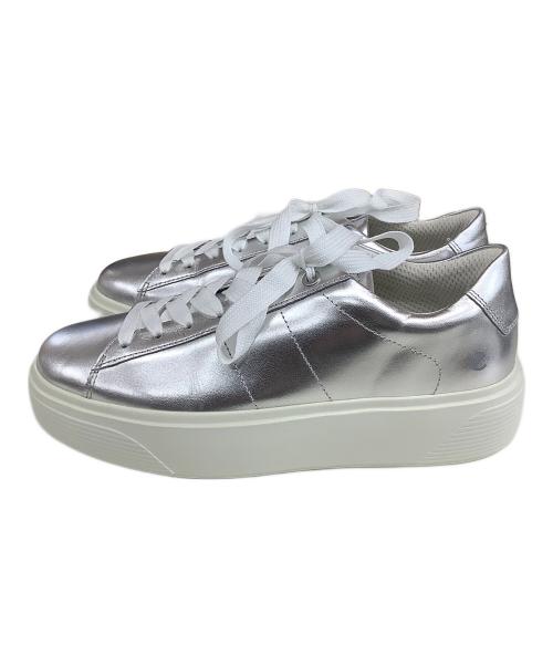 ECCO（エコー）ECCO (エコー) レザースニーカー シルバー サイズ:38の古着・服飾アイテム