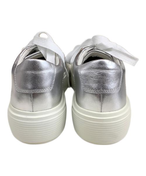 ECCO（エコー）ECCO (エコー) レザースニーカー シルバー サイズ:38の古着・服飾アイテム