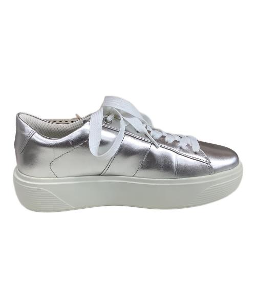 ECCO（エコー）ECCO (エコー) レザースニーカー シルバー サイズ:38の古着・服飾アイテム