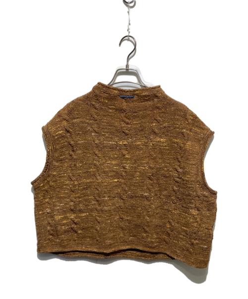 45R（フォーティファイブ・アール）45R (フォーティファイブ・アール) ウール紡の908ケーブル馬ショートベスト ブラウン サイズ:FREEの古着・服飾アイテム