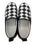 中古・古着 BOTTEGA VENETA (ボッテガベネタ) マキシイントレチャート チェッカーフラッグスリッポン ホワイト×ブラック サイズ:43：25000円