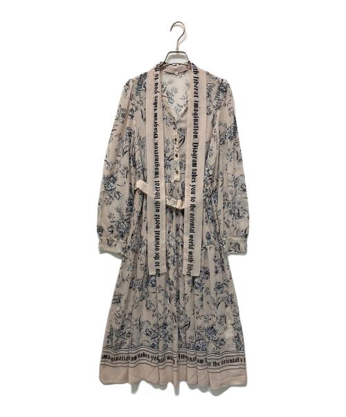 Diagram（ダイアグラム）Diagram (ダイアグラム) オリエンタルプリントワンピース ベージュ サイズ:38の古着・服飾アイテム
