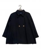 SHIPSシップス）の古着「ウール ライク ジャージー メルトン 2WAY Pコート」｜ネイビー