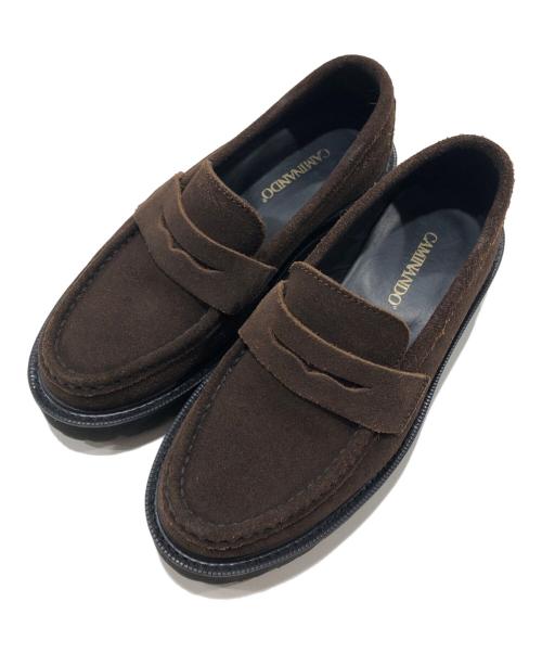 Caminando（カミナンド）Caminando (カミナンド) SUEDE LOAFER（スウェード　ローファー） ブラウン サイズ:5の古着・服飾アイテム
