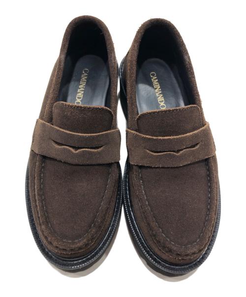 Caminando（カミナンド）Caminando (カミナンド) SUEDE LOAFER（スウェード　ローファー） ブラウン サイズ:5の古着・服飾アイテム