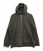 stussyステューシー）の古着「裏サーマルジップパーカー」｜カーキ