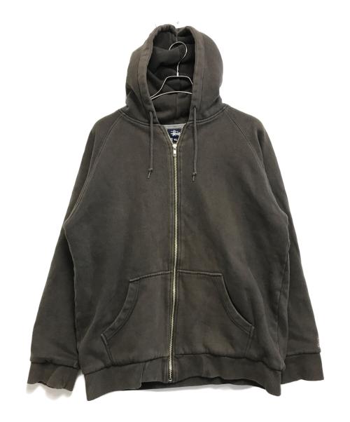 stussy（ステューシー）stussy (ステューシー) 裏サーマルジップパーカー カーキ サイズ:XLの古着・服飾アイテム