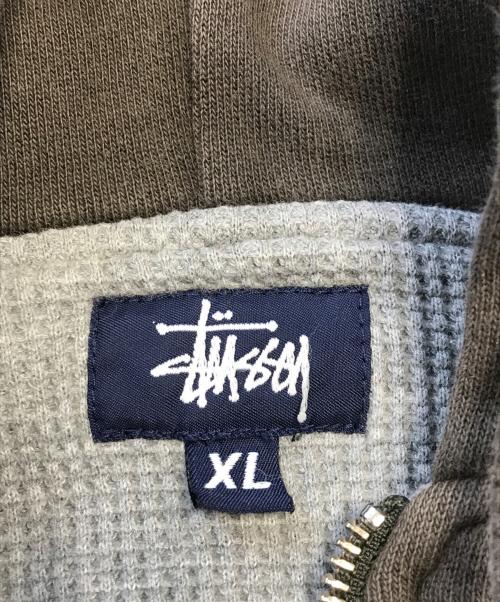 stussy（ステューシー）stussy (ステューシー) 裏サーマルジップパーカー カーキ サイズ:XLの古着・服飾アイテム