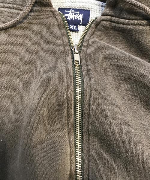 stussy（ステューシー）stussy (ステューシー) 裏サーマルジップパーカー カーキ サイズ:XLの古着・服飾アイテム