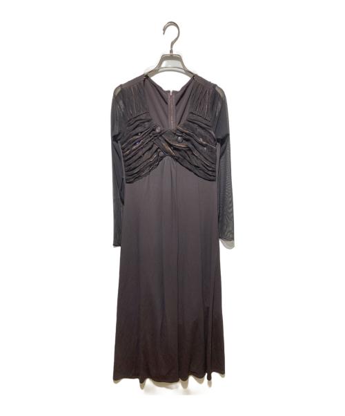 HIROKO KOSHINO（ヒロコ コシノ）HIROKO KOSHINO (ヒロコ コシノ) ドレス ブラウン サイズ:38の古着・服飾アイテム