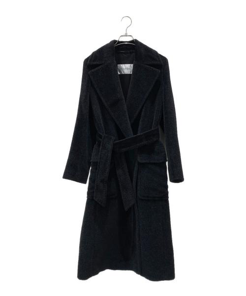 MaxMara（マックスマーラ）MaxMara (マックスマーラ) シャギーガウンコート ブラック サイズ:38の古着・服飾アイテム