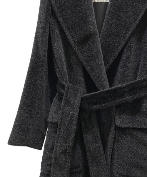 MaxMara（マックスマーラ）MaxMara (マックスマーラ) シャギーガウンコート ブラック サイズ:38の古着・服飾アイテム