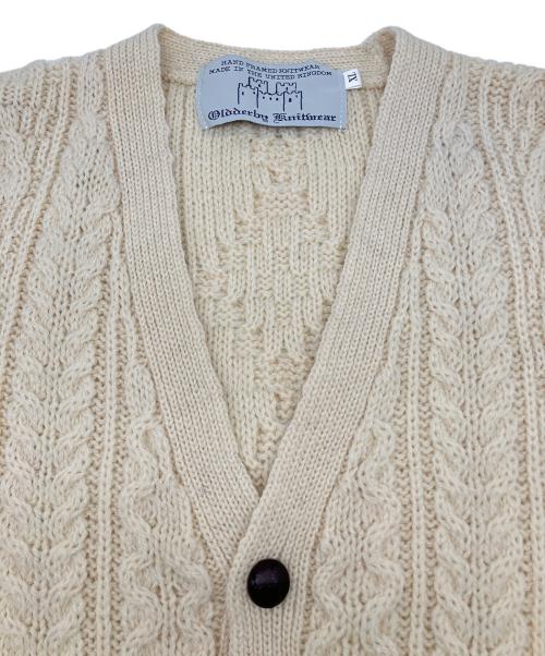 oldderby Knitwear（オールドダービーニットウェア）oldderby Knitwear (オールドダービーニットウェア) ケーブルニットカーディガン アイボリー サイズ:XLの古着・服飾アイテム