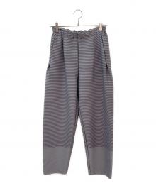 ISSEY MIYAKE（イッセイミヤケ）の古着「ボーダー切替イージーパンツ」｜グレー