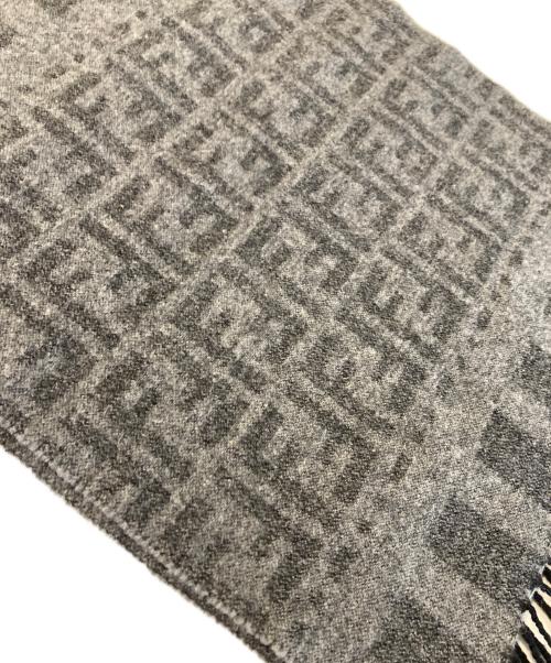 FENDI（フェンディ）FENDI (フェンディ) ズッカ柄フリンジウールマフラー グレーの古着・服飾アイテム