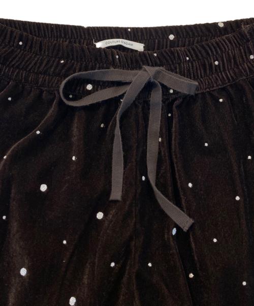 Couture d'adam（クチュールドアダム）COUTURE D'ADAM (クチュールドアダム) Glitter Velvet Easy PT ブラウン サイズ:36の古着・服飾アイテム