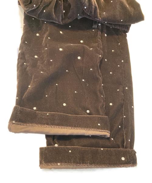 Couture d'adam（クチュールドアダム）COUTURE D'ADAM (クチュールドアダム) Glitter Velvet Easy PT ブラウン サイズ:36の古着・服飾アイテム