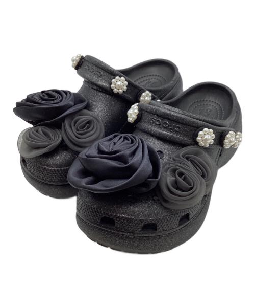 crocs（クロックス）crocs (クロックス) UNITED ARROWS (ユナイテッドアローズ) クラシックプラットフォーム グリッターサンダル ブラック サイズ:6の古着・服飾アイテム