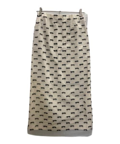 cygne（シーニュ）cygne (シーニュ) リボンジャガードタイトスカート ベージュ サイズ:1 未使用品の古着・服飾アイテム