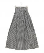 elu.エル）の古着「Suzan tack&gather skirt shape Wide Pants」｜ホワイト×ブラック