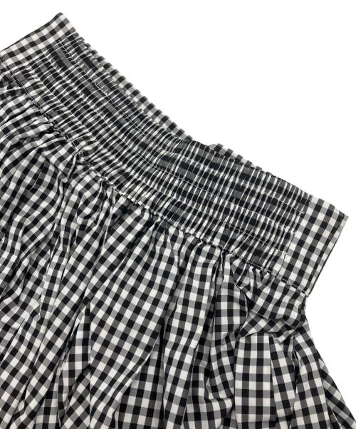 elu.（エル）elu. (エル) Suzan tack&gather skirt shape Wide Pants ホワイト×ブラック サイズ:Mの古着・服飾アイテム