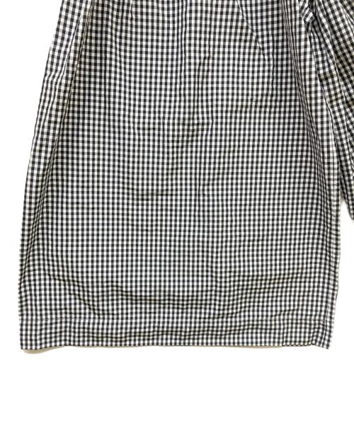 elu.（エル）elu. (エル) Suzan tack&gather skirt shape Wide Pants ホワイト×ブラック サイズ:Mの古着・服飾アイテム