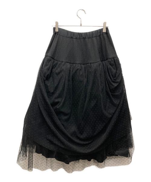 rosy monster（ロージーモンスター）rosy monster (ロージーモンスター) ドットチュールボリュームスカート ブラック サイズ:Mの古着・服飾アイテム