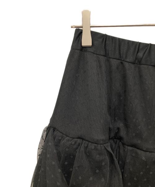 rosy monster（ロージーモンスター）rosy monster (ロージーモンスター) ドットチュールボリュームスカート ブラック サイズ:Mの古着・服飾アイテム