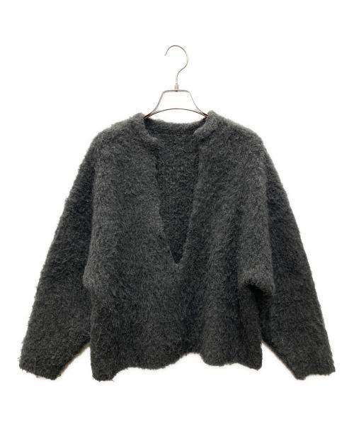 Whim Gazette（ウィムガゼット）Whim Gazette (ウィムガゼット) ニットVプルオーバー グレー サイズ:Fの古着・服飾アイテム