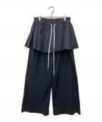 rosy monsterロージーモンスター）の古着「ウエストフリル レイヤードパンツ」｜ブラック