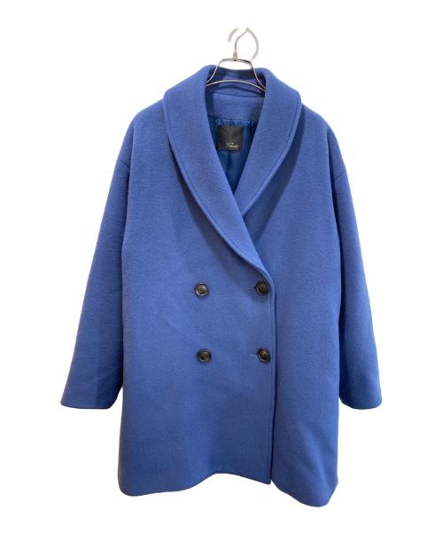 ROSSO（ロッソ）ROSSO (ロッソ) ショールダブルブレストミドルコート ブルー サイズ:FREEの古着・服飾アイテム