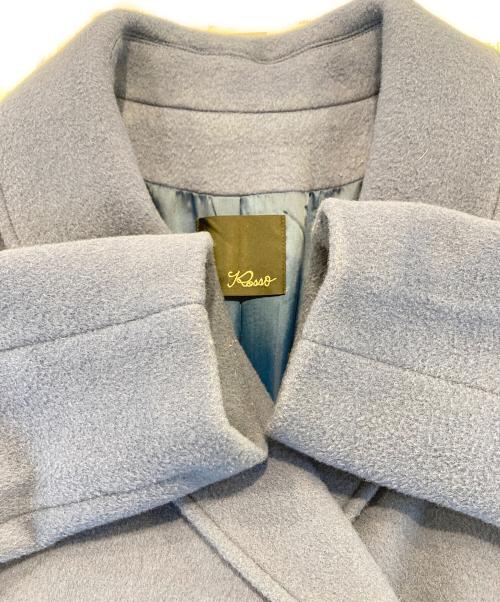 ROSSO（ロッソ）ROSSO (ロッソ) ショールダブルブレストミドルコート ブルー サイズ:FREEの古着・服飾アイテム