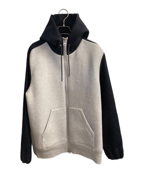 sacai（サカイ）sacai (サカイ) 24SS フーデッドジャケット グレー×ネイビー サイズ:3の古着・服飾アイテム