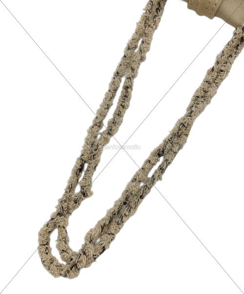 PRADA（プラダ）PRADA (プラダ) フリンジデニムチェーンショルダーバッグ ベージュの古着・服飾アイテム