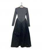 PRANK PROJECTプランクプロジェクト）の古着「ニットコンビネーションロングドレス」｜グレー×ブラック