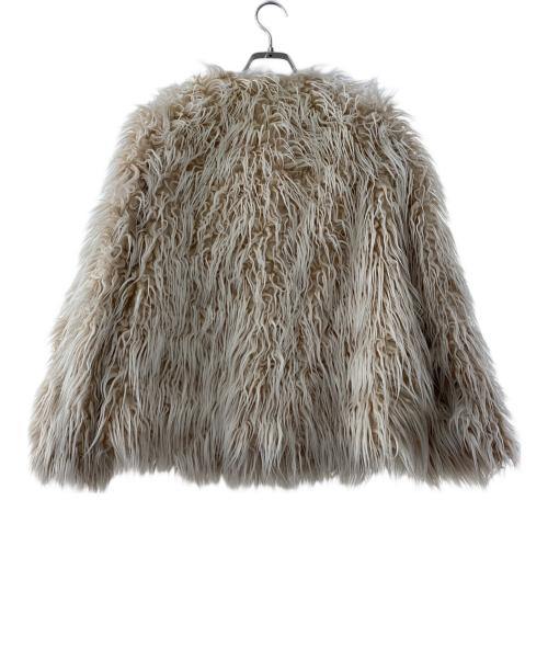DRIES VAN NOTEN（ドリスヴァンノッテン）DRIES VAN NOTEN (ドリスヴァンノッテン) フェイクファーコート ベージュ サイズ:34の古着・服飾アイテム