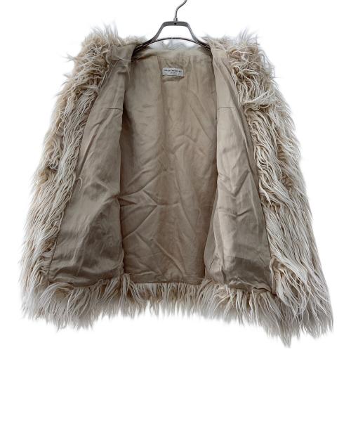 DRIES VAN NOTEN（ドリスヴァンノッテン）DRIES VAN NOTEN (ドリスヴァンノッテン) フェイクファーコート ベージュ サイズ:34の古着・服飾アイテム