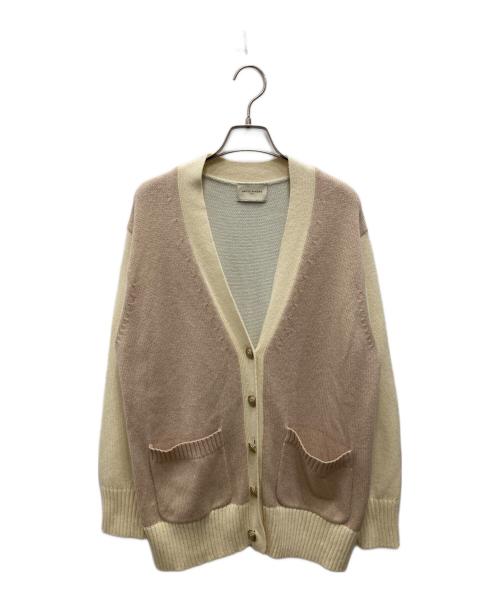 UNITED ARROWS TOKYO（ユナイテッドアローズトウキョウ）UNITED ARROWS TOKYO (ユナイテッドアローズトウキョウ) メタルボタンVネックカーディガン アイボリー×ベージュ サイズ:不明（実寸をご確認ください）の古着・服飾アイテム