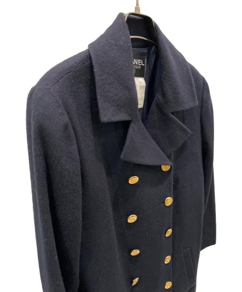 CHANEL（シャネル）CHANEL (シャネル) ココマーク釦ロングコート ネイビー サイズ:36の古着・服飾アイテム