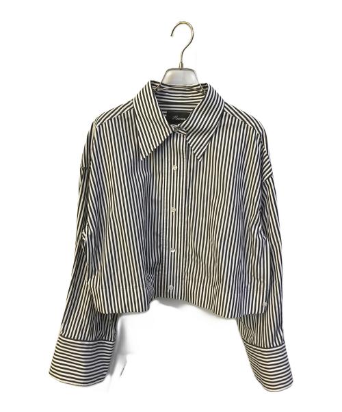 HARDY NOIR（アルディーノアール）HARDY NOIR (アルディーノアール) ストライプクロップドカシュクールシャツ ブラック サイズ:SIZE Freeの古着・服飾アイテム