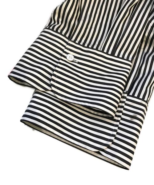 HARDY NOIR（アルディーノアール）HARDY NOIR (アルディーノアール) ストライプクロップドカシュクールシャツ ブラック サイズ:SIZE Freeの古着・服飾アイテム