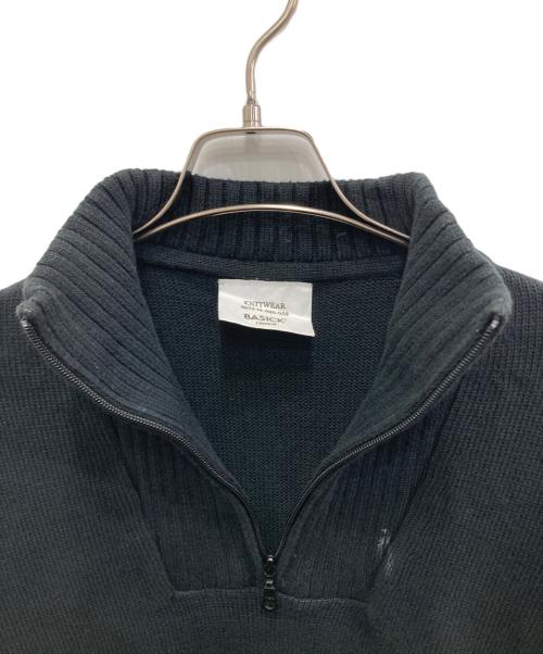 BASICK（ベイシックス）BASICK (ベイシックス) ハーフジップニット ブラック サイズ:Mの古着・服飾アイテム