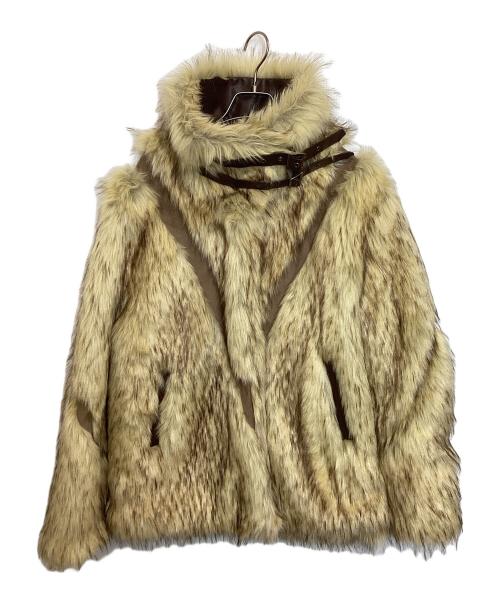 VIAVANDA（ヴィアヴァンダ）VIAVANDA (ヴィアヴァンダ) フェイクファーコート ベージュ サイズ:Freeの古着・服飾アイテム