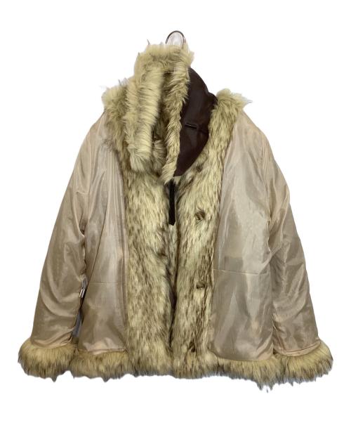 VIAVANDA（ヴィアヴァンダ）VIAVANDA (ヴィアヴァンダ) フェイクファーコート ベージュ サイズ:Freeの古着・服飾アイテム